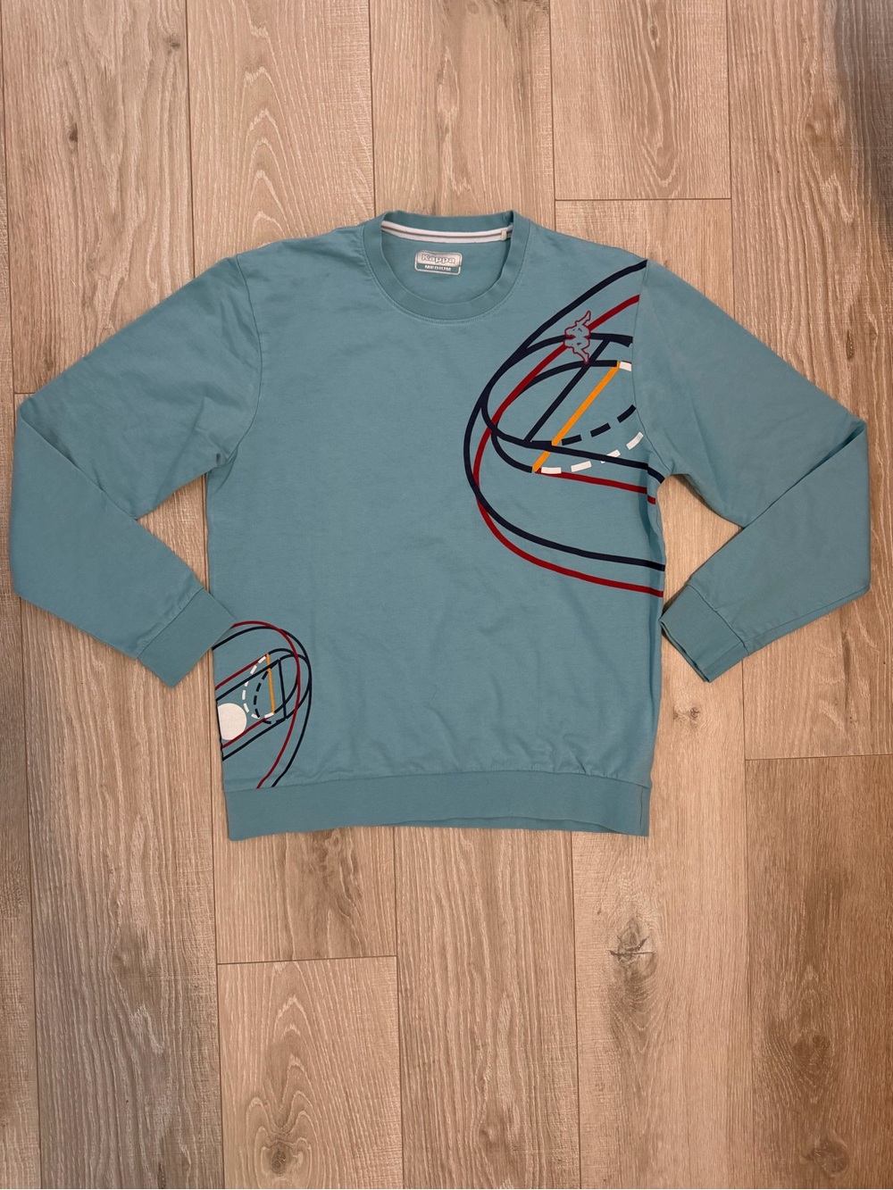 Kappa Teal Crewneck Sweatshirt with Multicolor Graphic